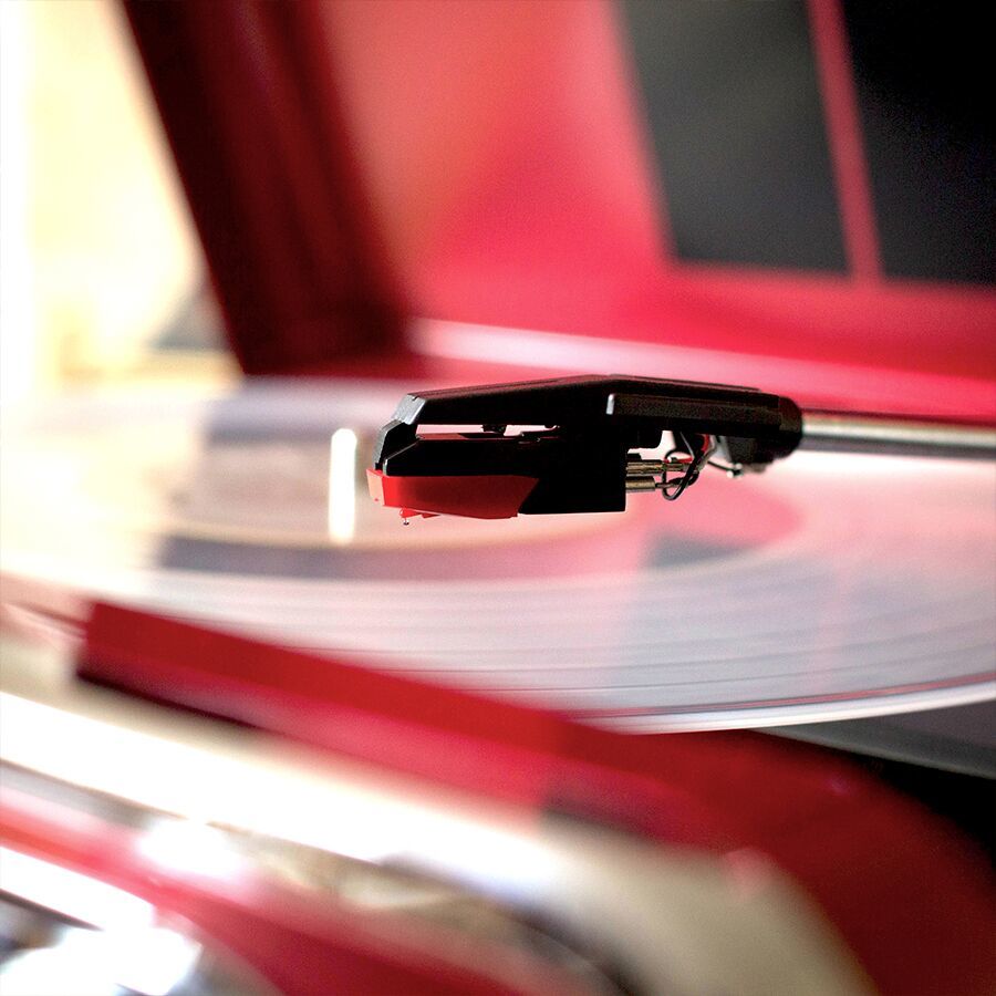 ION Mustang LP 4-in-1 Classic Car-Styled Music Center (Red) image