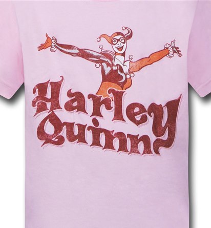 Harley Quinn Pink Girls T-Shirt (Size 4)