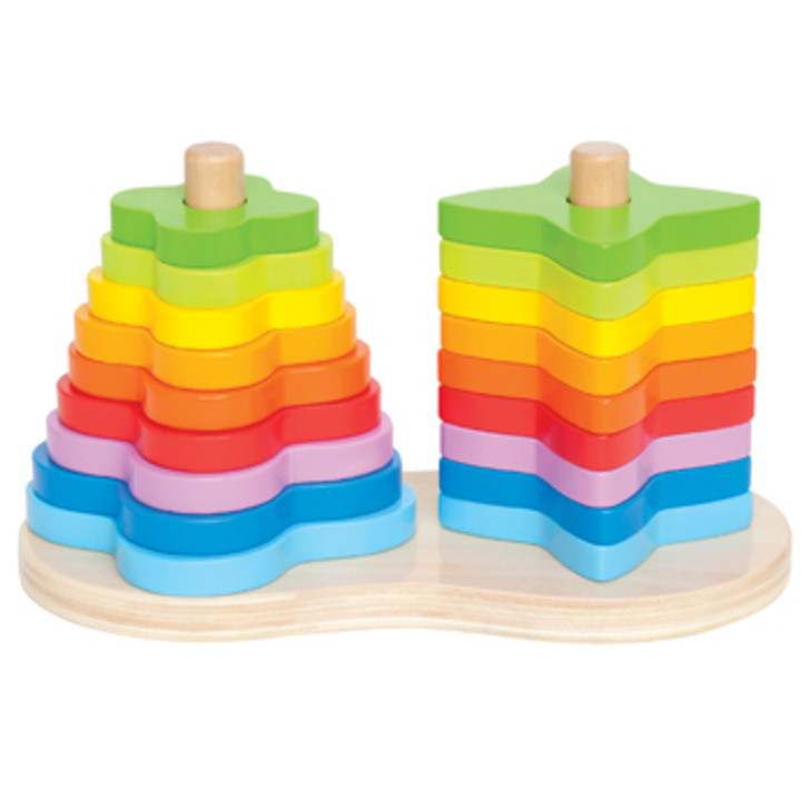 Hape: Double Rainbow Wooden Stacker image