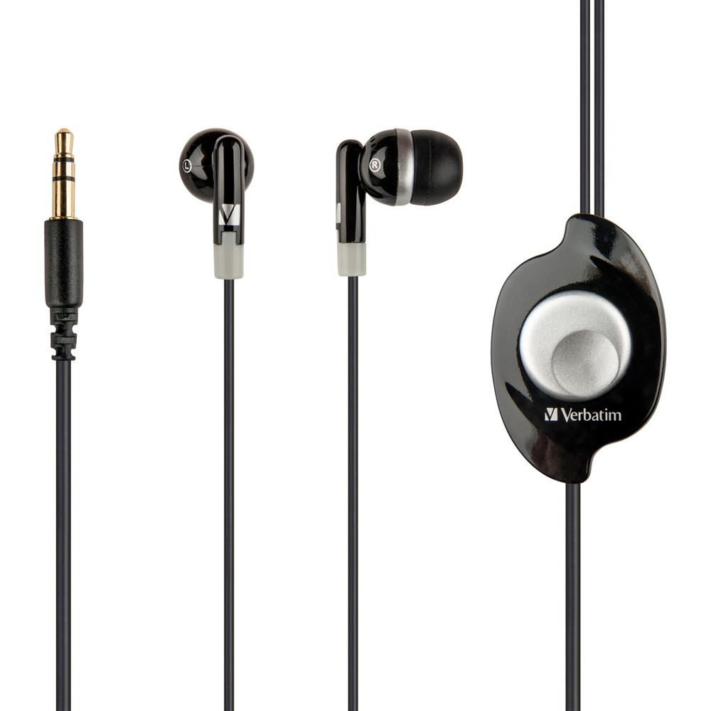 Verbatim TDK EB350 In-Ear Headphones with Retractable Cord (Black) image