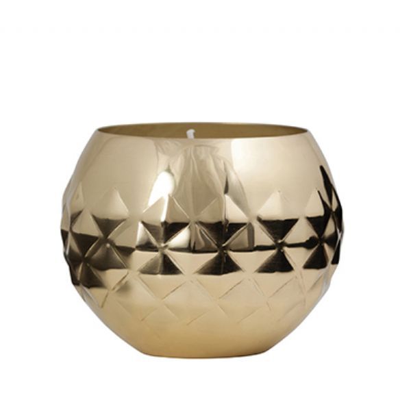 General Eclectic Diamond Votive & Wax - Brass