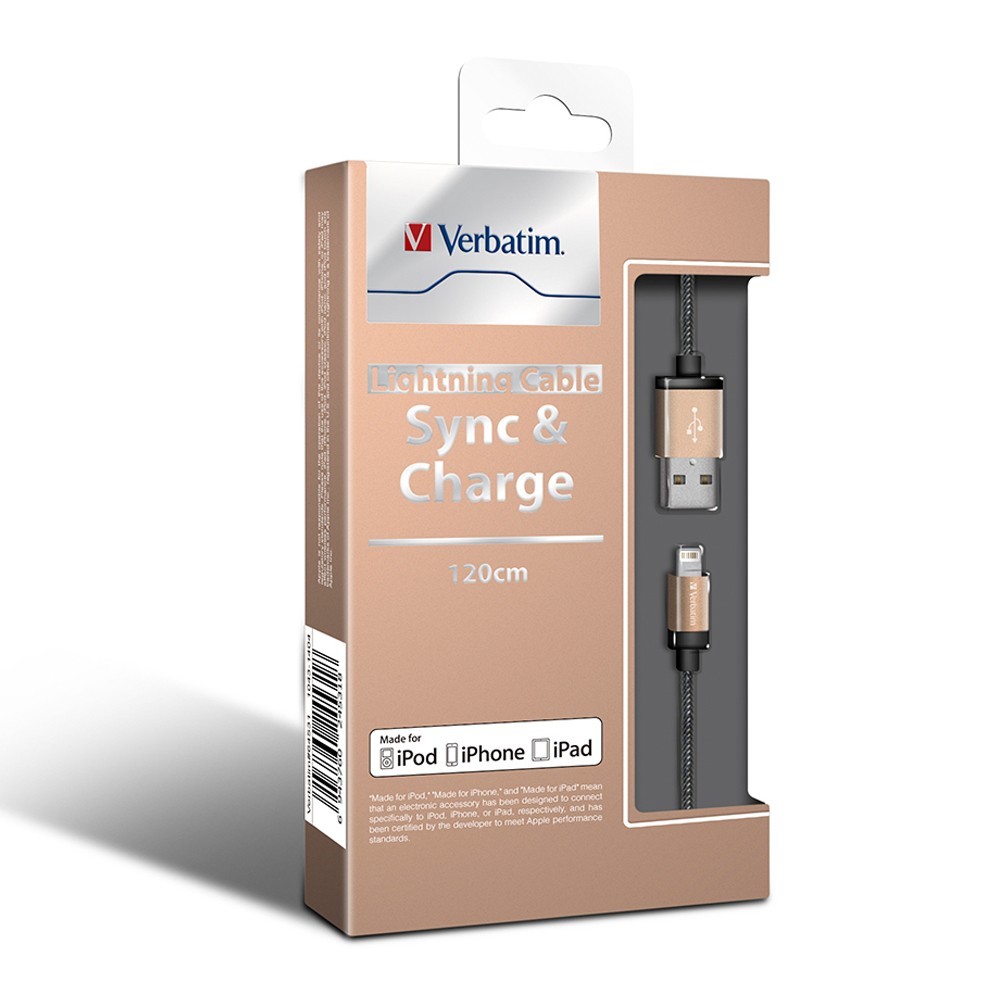 Verbatim Metallic Charge & Sync Lightning Cable - Gold