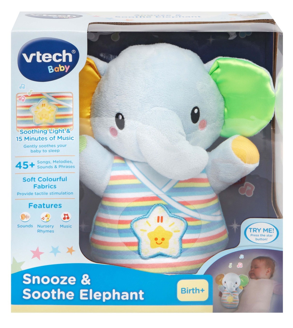 Vtech: Snooze & Soothe Elephant - Blue image