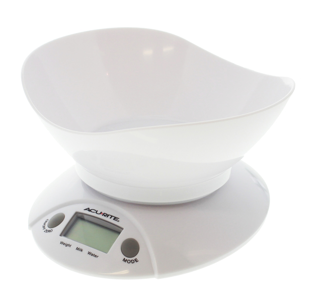 Digital Kitchen Scale With Bowl 1g/4kg - White