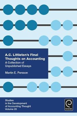 A. C. Littleton’s Final Thoughts on Accounting on Hardback