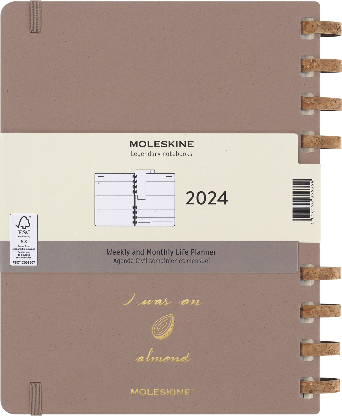 Buy Moleskine 2024 Spiral Planner Xtra Large 12 Month Crush Almond