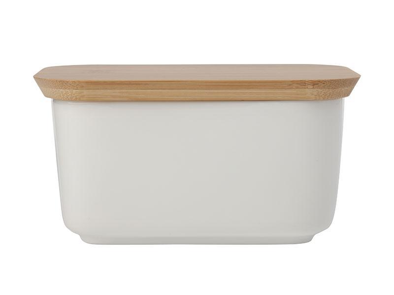 Maxwell & Williams White Basics Butter Dish With Bamboo Lid image