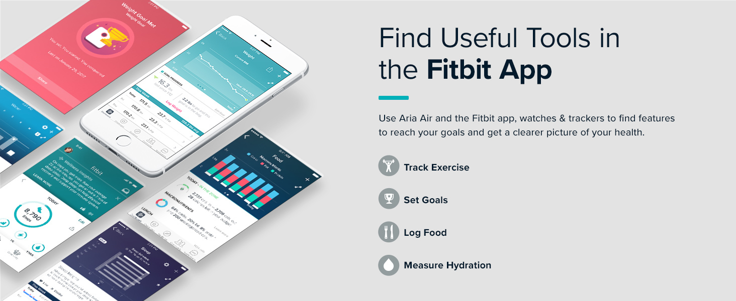 Fitbit Aria Air Bluetooth Digital Body Weight & Bmi Smart Scale - Black image