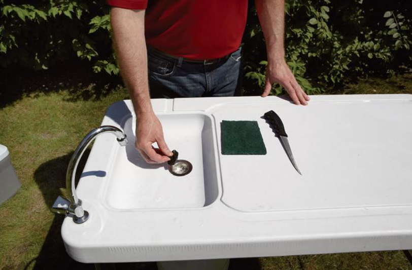 Foldable Fish Filleting and Camping Table with Tap image