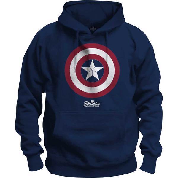 Avengers Infinity War Captain America Icon Pop Mens Navy Hoodie: XL image