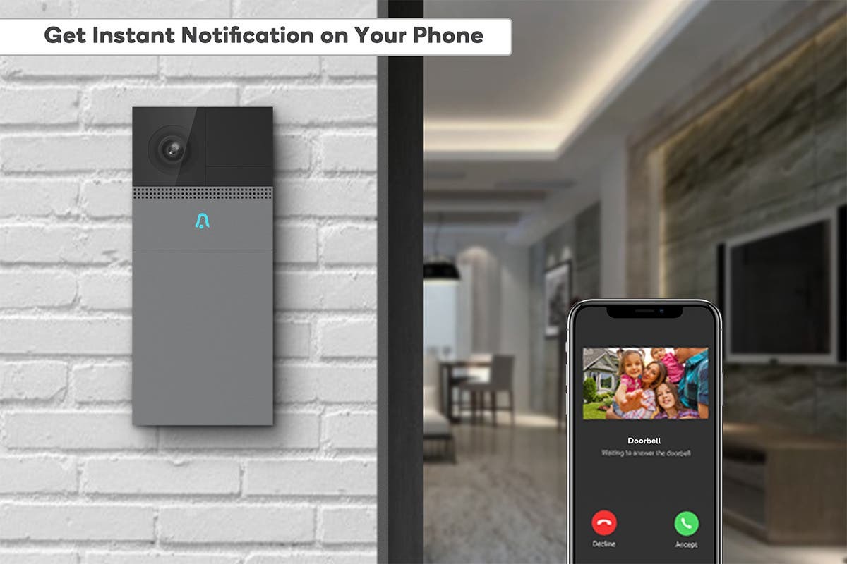 Kogan SmarterHome Security Camera Doorbell 2 Pro (Space Grey) at