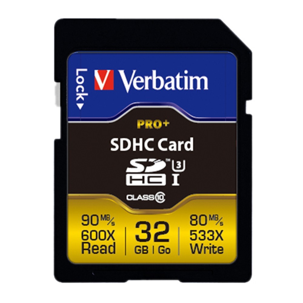 Verbatim Pro+ SDHC UHS-I U3 Memory Card - 32GB image