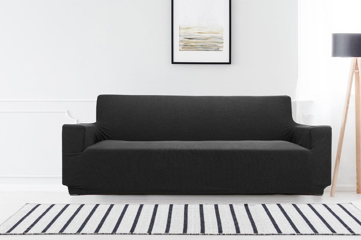 Buy Ovela 3 Seater Sofa Cover Waffle Black at Mighty Ape NZ