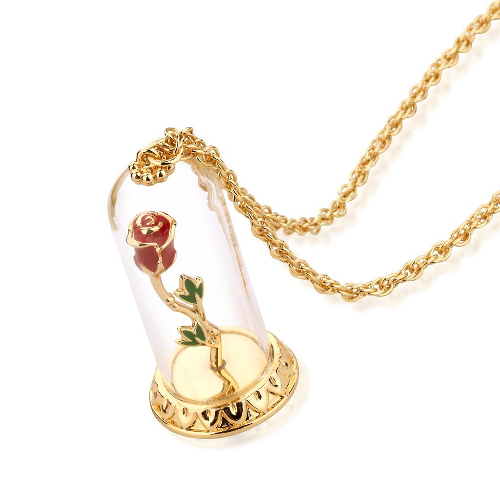 Disney: Beauty and the Beast Enchanted Rose Necklace - Yellow Gold image