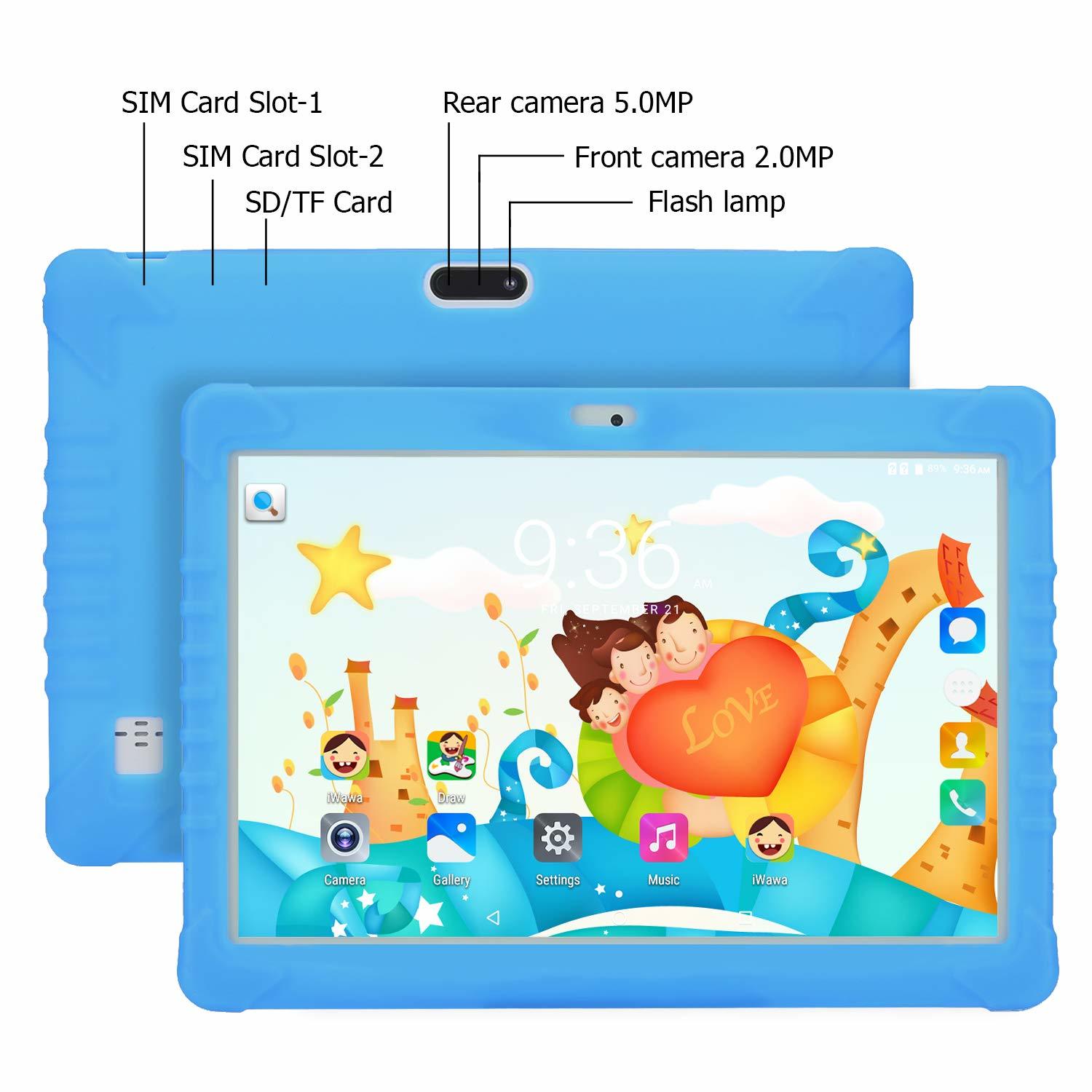 Ape Basics: 10.1 Quadcore Kids Android Tablet & Case - Blue image