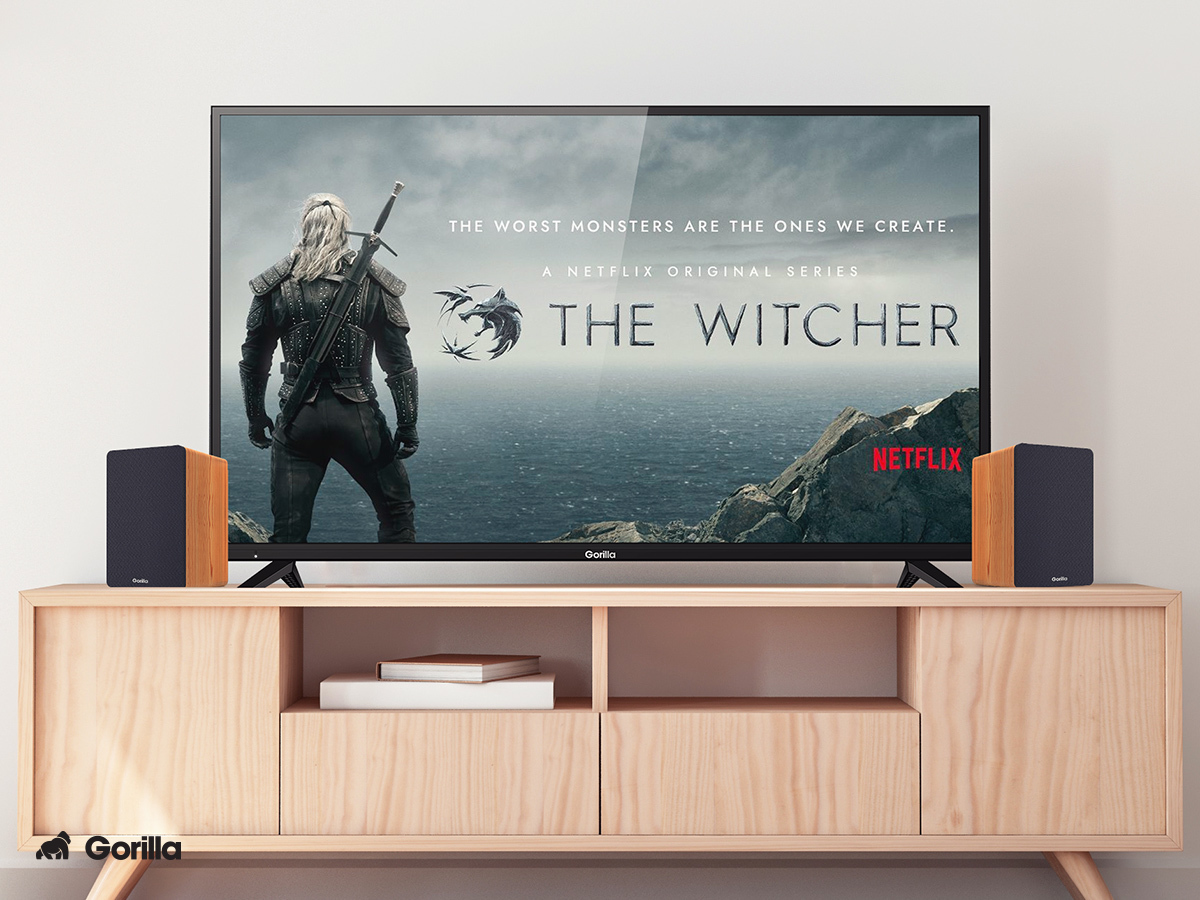 Gorilla Powered Bluetooth Bookshelf Home Office Monitor Speakers