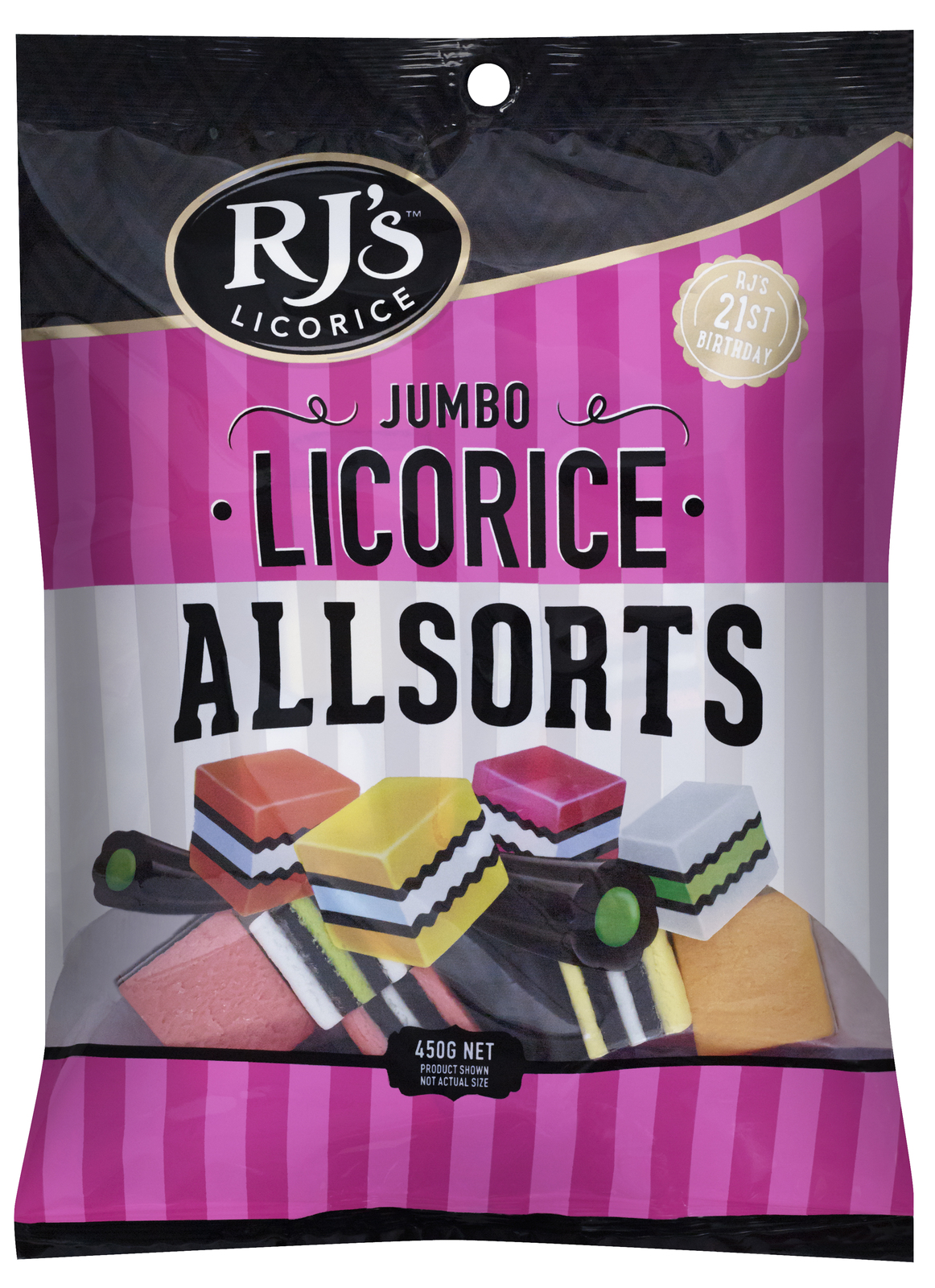 RJ's Jumbo Licorice Allsorts (450g) at Mighty Ape NZ