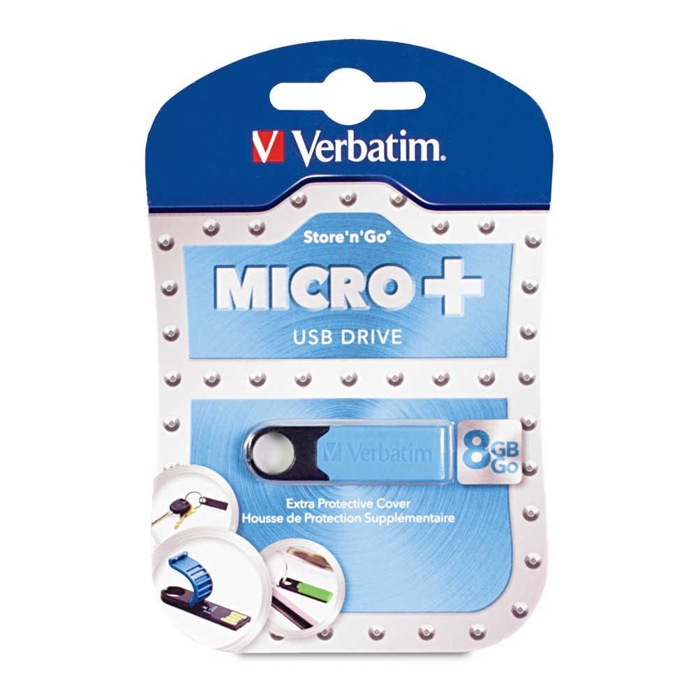 Verbatim Store'n'Go Micro+ USB Drive - 8GB (Caribbean Blue) image