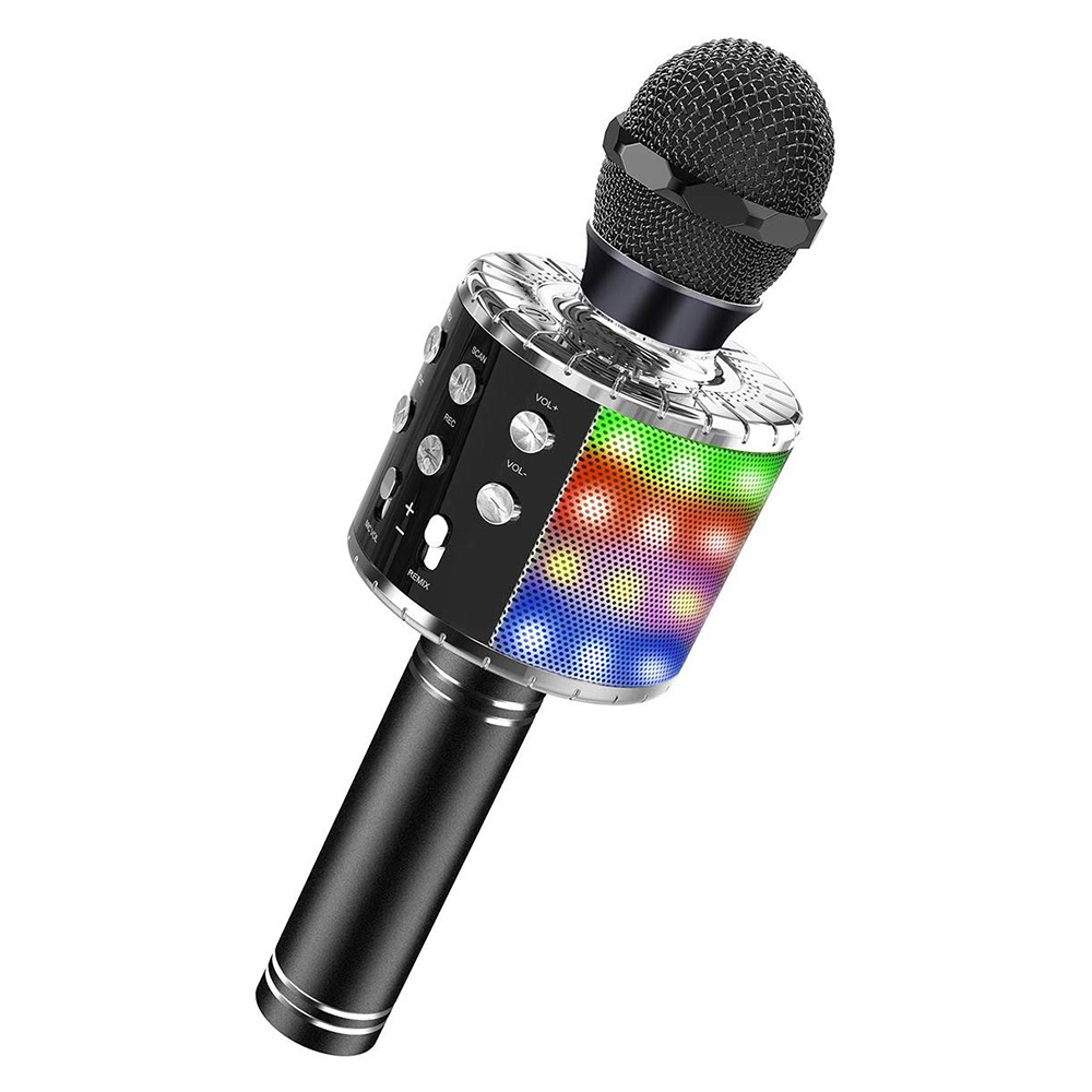 Bluetooth Karaoke Microphone with LED Black at Mighty Ape NZ