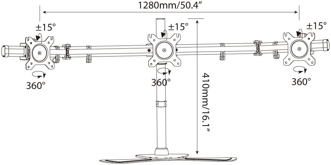 Gorilla Arms Triple Freestanding Monitor Mount image