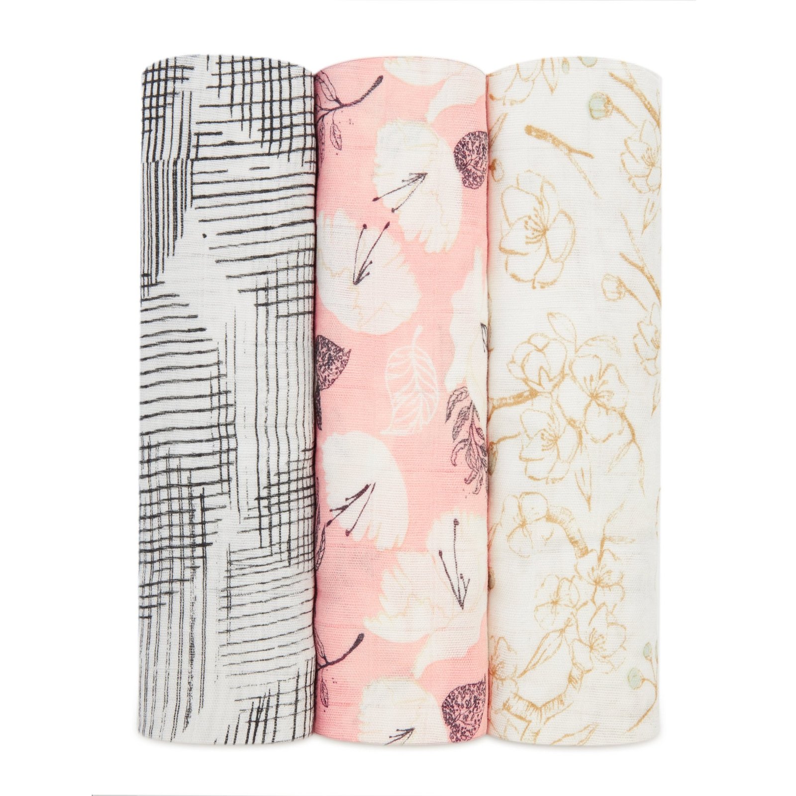 Aden + Anais: Silky Soft Bamboo Swaddle - Pretty Petals (3 Pack) image