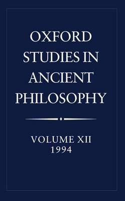 Oxford Studies in Ancient Philosophy: Volume XII: 1994 image