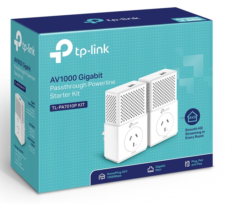 TP-Link TL-PA7010P AV1000 Gigabit Passthrough Powerline Starter Kit image