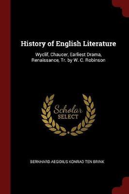 History of English Literature by Bernhard Aegidius Konrad ten Brink image