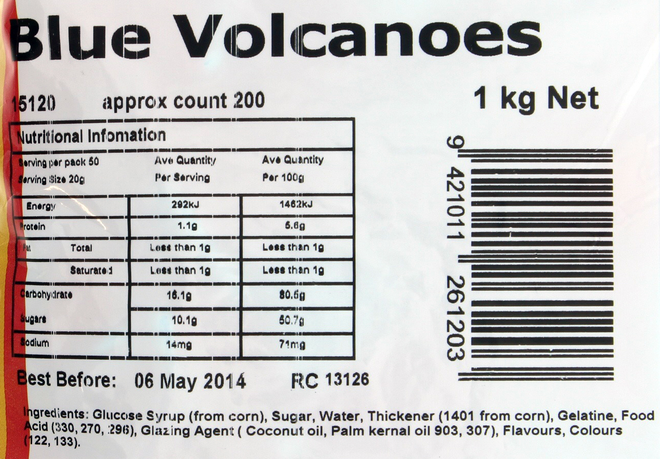Blue Volcanoes Lollies 1kg - Rainbow Confectionery image
