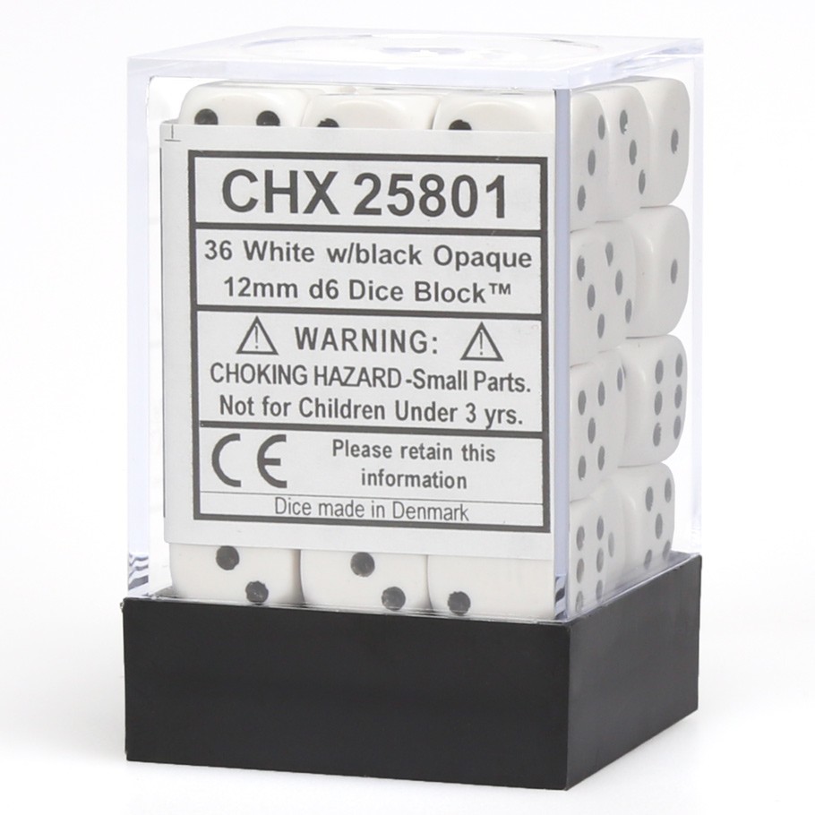 Chessex: White/Black Opaque 36 Dice Set image