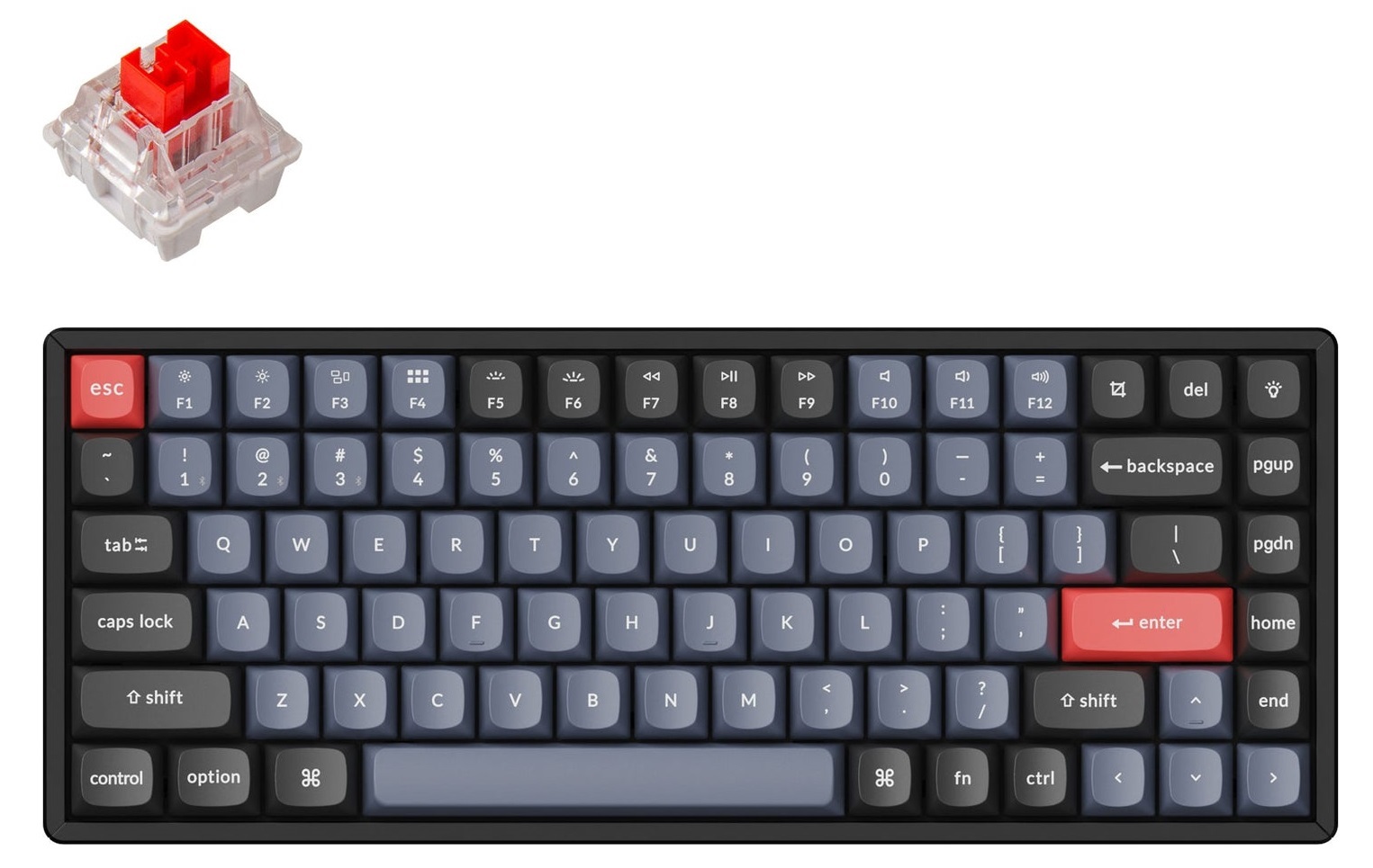 Keychron K2 Pro ANSI 75% Layout 84 Key Red Switch RGB Hot-Swap Aluminum ...