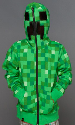 Minecraft Creeper Premium Zip-Up Youth Hoodie - Medium 