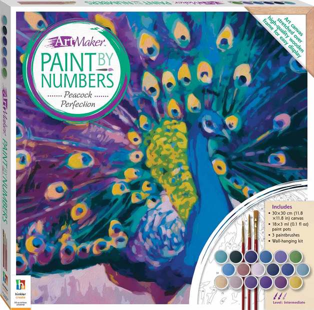 Buy Art Maker Paint by Numbers Canvas Peacock Perfection at Mighty Ape NZ