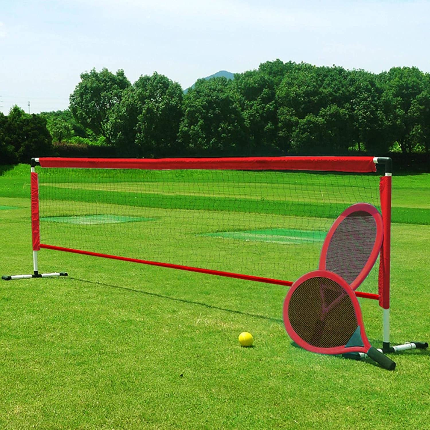 Garden Tennis Set with Plastic Pole & Net + 2 Jumbo Racket + 1 Ball image