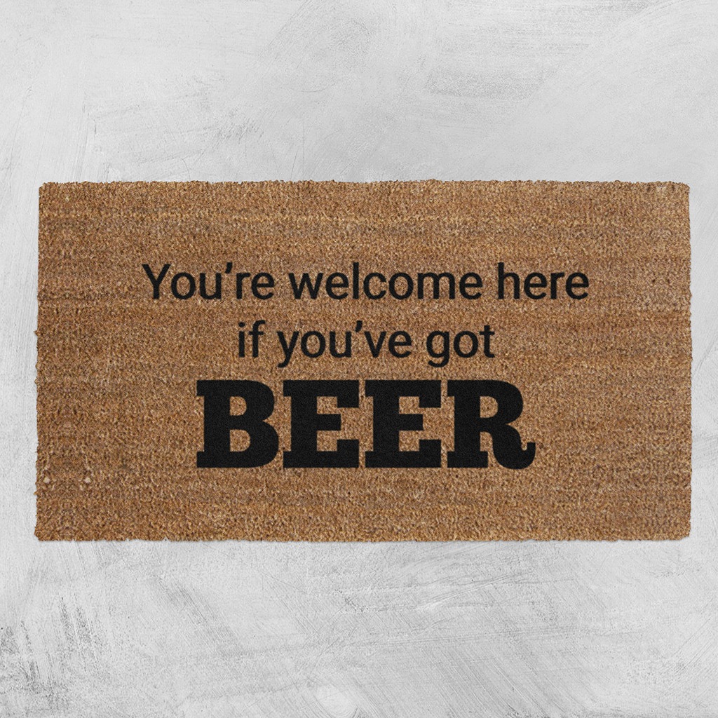 Natural Fibre Doormat - You're welcome here if you've got BEER image