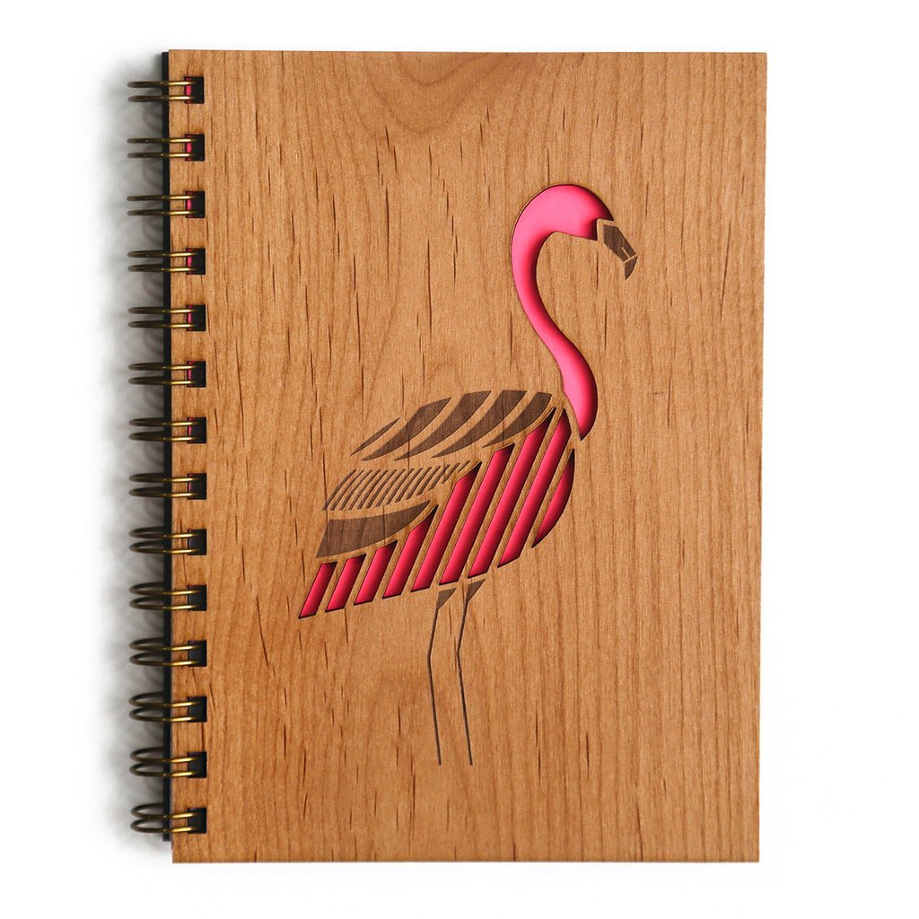 Cardtorial Wooden Journal - Flamingo image