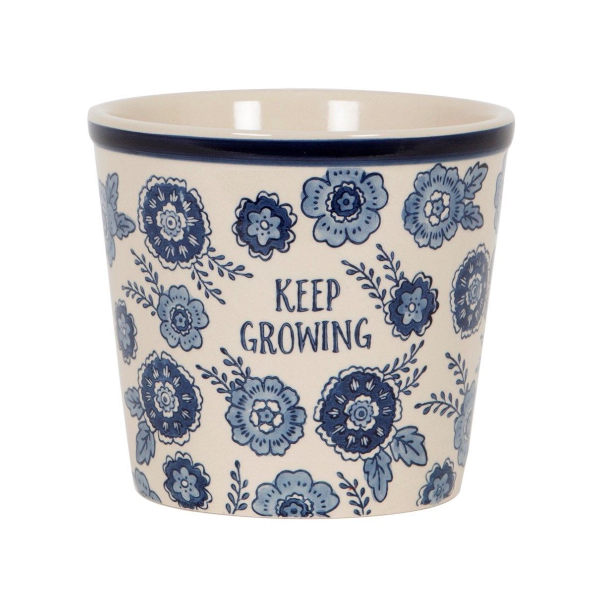 Keep Growing Planter (Blue Floral) image