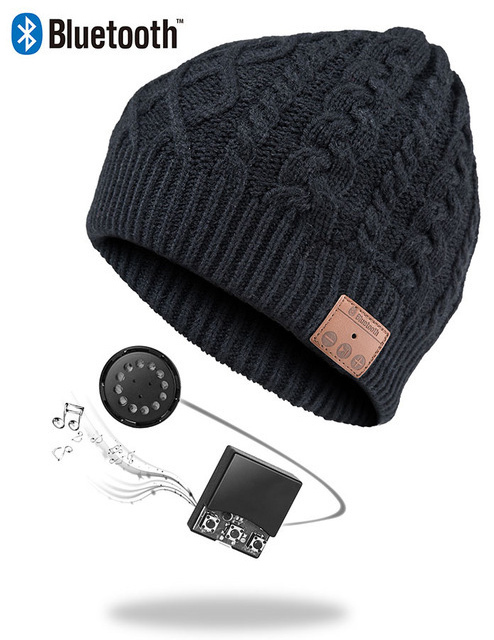 Ape Basics: Wireless Bluetooth Music Beanie Hat - Black image