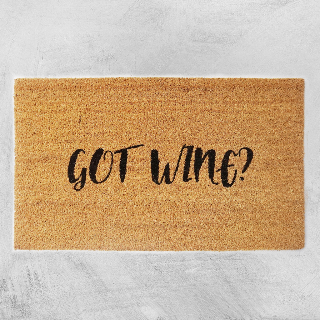 Natural Fibre Doormat - Got Wine?