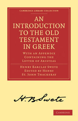 An Introduction to the Old Testament in Greek by Henry Barclay Swete image