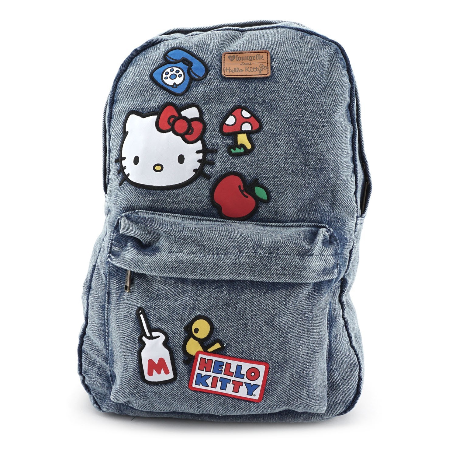 Loungefly Hello Kitty Denim Icon Patch Backpack