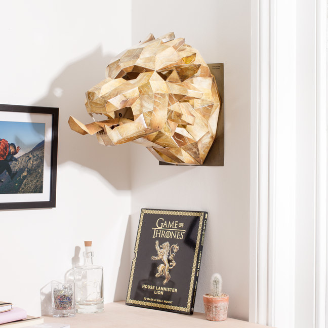 Game of Thrones Mask and Wall Mount - House Lannister Lion by Steve Wintercroft