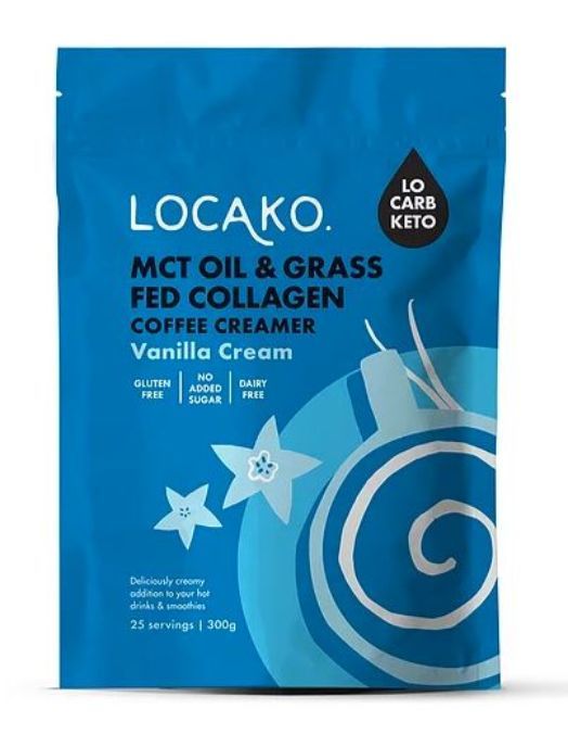 Locako: MCT Oil & Grass Fed Collagen Coffee Creamer - Vanilla Cream (300g) image