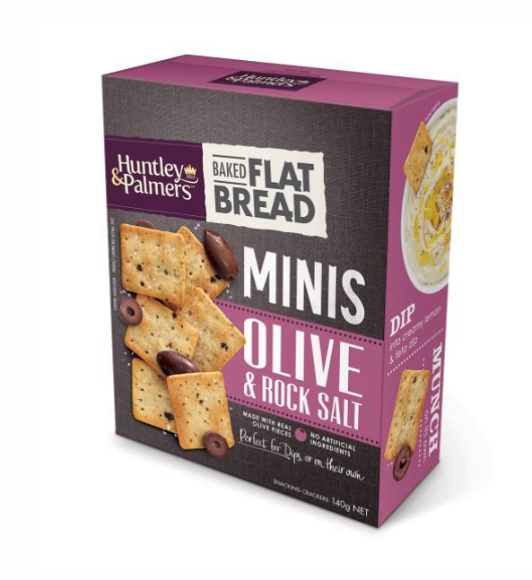 Huntley & Palmers Flat Bread Minis - Olive & Rock Salt (140g) image