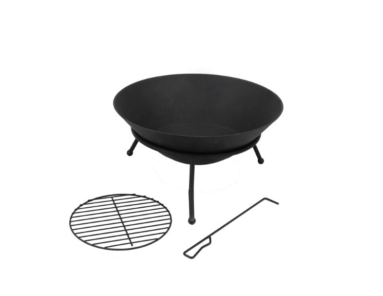 Big Cast Iron Fire Bowl with Stand (60x30cm)