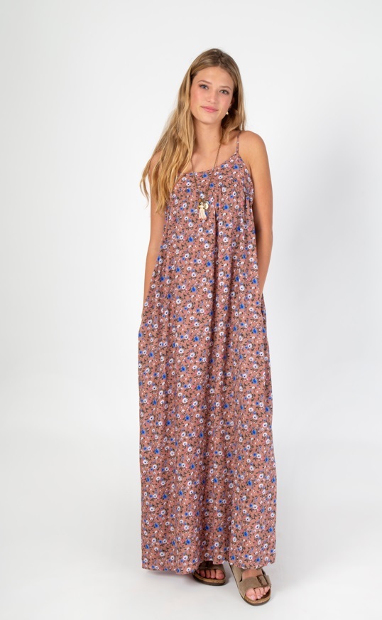 Dusty Rose Maxi Dress Slit S/M