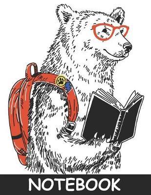 Back to School Hipster Bear Notebook 8."5 x 11" image