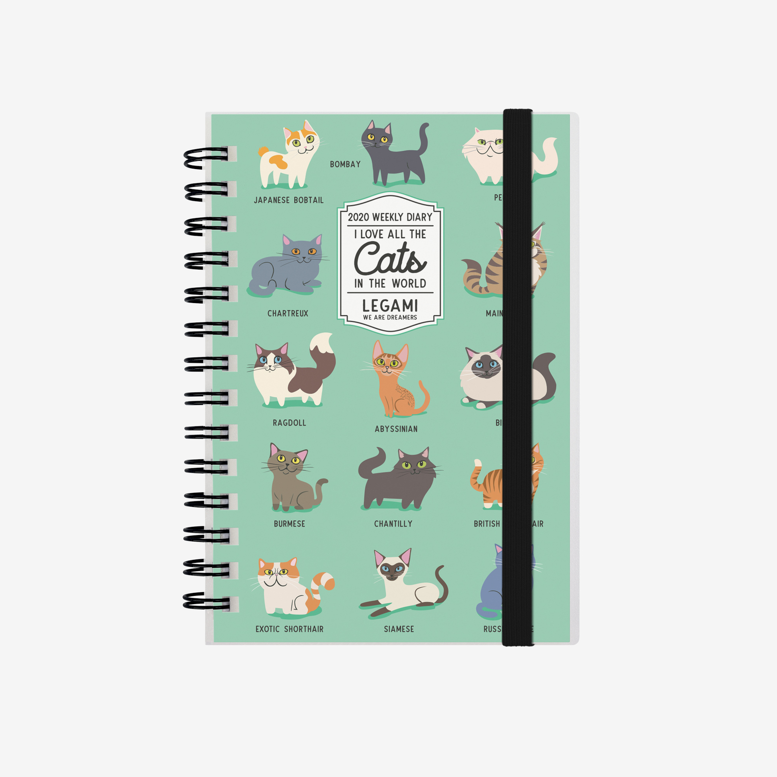 Legami: Small Weekly 12 Month 2020 Diary Spiral Bound - Cats