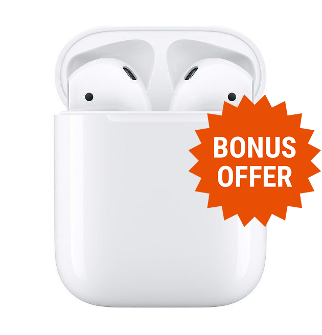Apple AirPods: (2nd Gen) True Wireless In-Ear Headphones - with wired charging case image