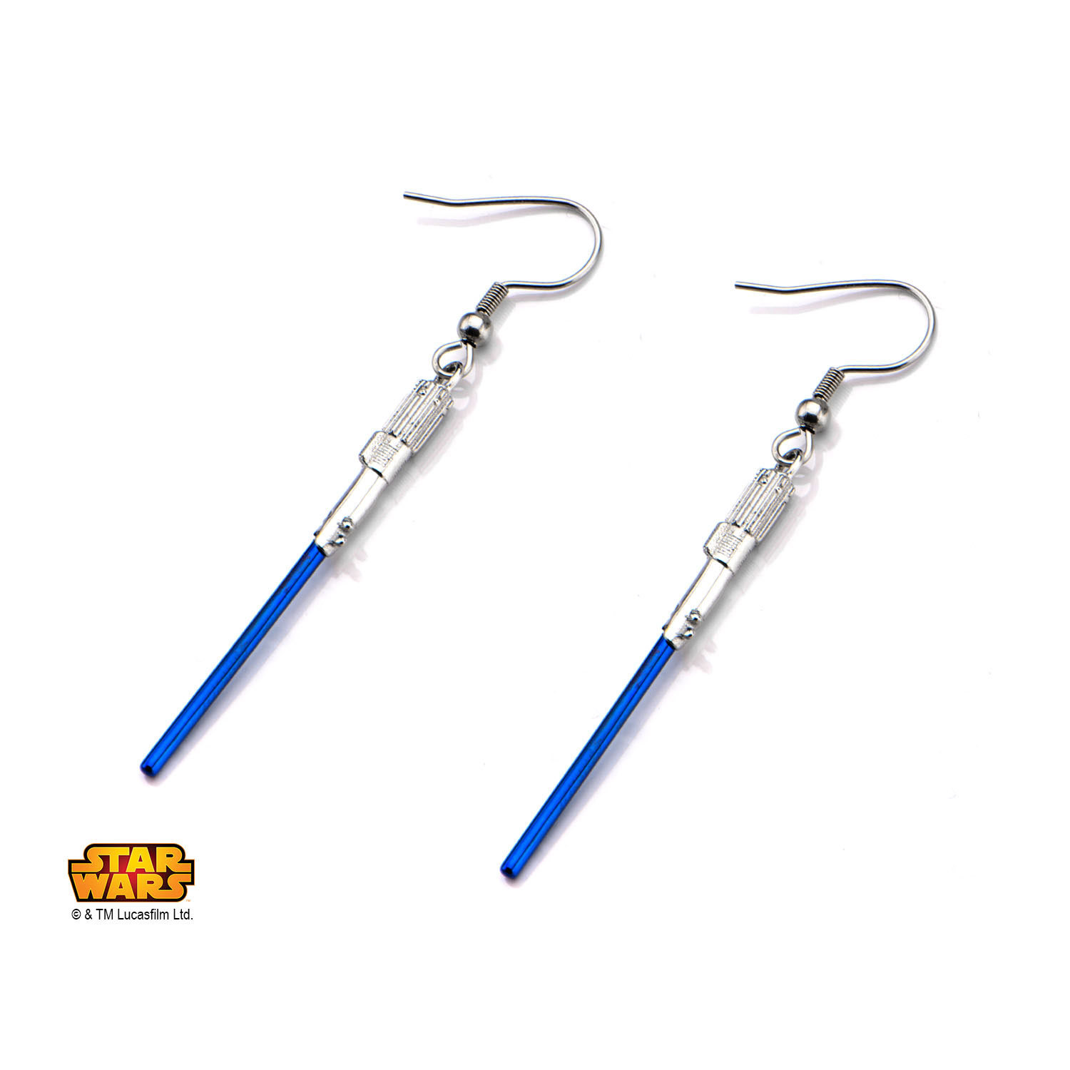 Star Wars: Blue Titanium Plated Lightsaber Earrings image